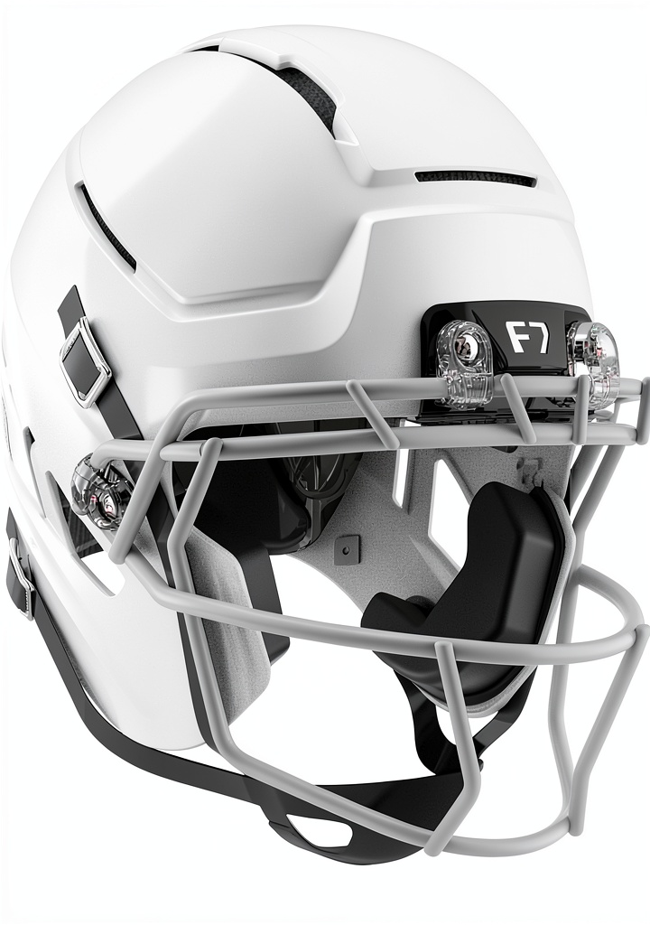 Youth player wearing Schutt F7 AiR helmet on a football field