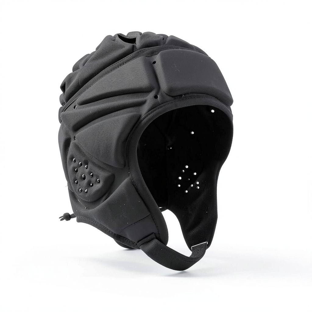 RDOPODNJ soft EVA rugby helmet showing adjustable chin strap