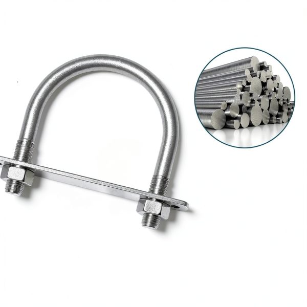U-Bolt M8 2 inch Wide Galvanized Carbon Steel Set 2pcs by Sunliech-2