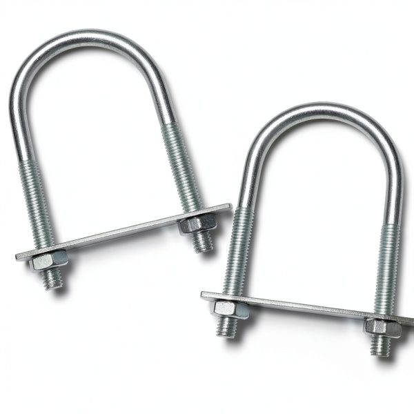 U-Bolt M8 2 inch Wide Galvanized Carbon Steel Set 2pcs by Sunliech-0
