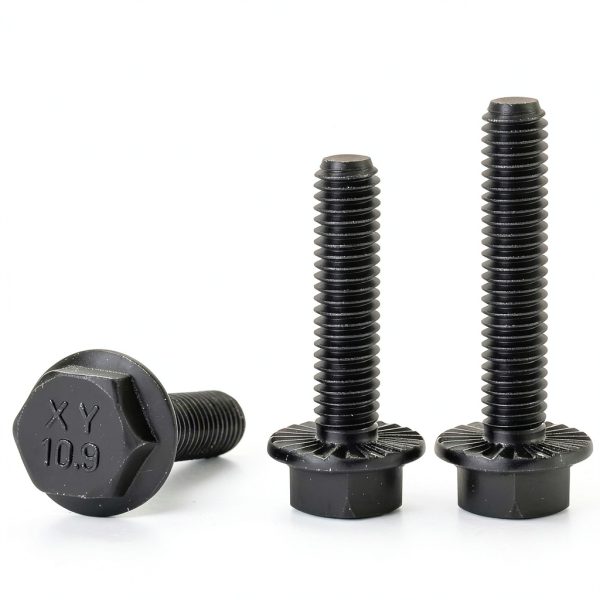 M8-1.25 x 20mm Flanged Hex Head Bolts,External Flange Hex Drive Screws,Class 10.9 Black Zinc Plated,Alloy Steel,Full Coarse Thread,Pump,Fix Car,DIY Project(25Pcs)-1