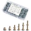 180 pcs SAE Stainless Steel Nuts and Bolts Assortment Kit, Including 6 Sizes 1/4-20 Hex Bolts,Flat Washers, Lock Washers. Packaged by Plastic Box, Made by 304 Stainless Steel-0