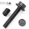 M8-1.25 x 20mm Flanged Hex Head Bolts,External Flange Hex Drive Screws,Class 10.9 Black Zinc Plated,Alloy Steel,Full Coarse Thread,Pump,Fix Car,DIY Project(25Pcs)-2