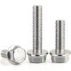M8-1.25 x 25mm Flanged Hex Head Bolts,304 Stainless Steel 18-8,Fully Threaded,Silver External Flange Hex Drive Screws,Pump,Fix Car,DIY Project(23Pcs)-1