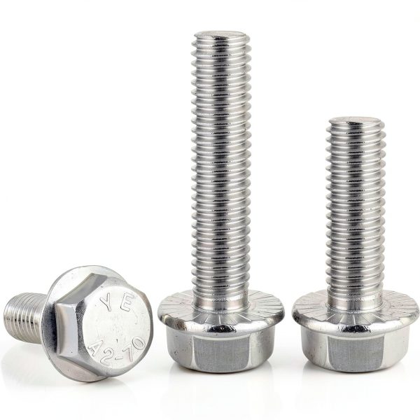 M8-1.25 x 25mm Flanged Hex Head Bolts,304 Stainless Steel 18-8,Fully Threaded,Silver External Flange Hex Drive Screws,Pump,Fix Car,DIY Project(23Pcs)-1