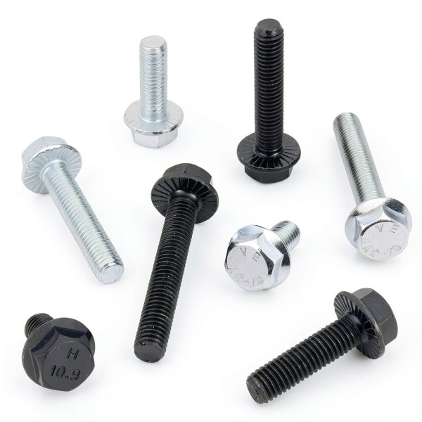 M8-1.25 x 20mm Flanged Hex Head Bolts,External Flange Hex Drive Screws,Class 10.9 Black Zinc Plated,Alloy Steel,Full Coarse Thread,Pump,Fix Car,DIY Project(25Pcs)-4