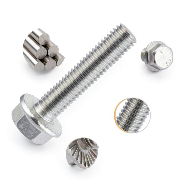 M8-1.25 x 25mm Flanged Hex Head Bolts,304 Stainless Steel 18-8,Fully Threaded,Silver External Flange Hex Drive Screws,Pump,Fix Car,DIY Project(23Pcs)-2