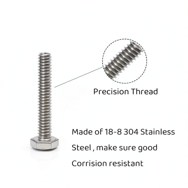 180 pcs SAE Stainless Steel Nuts and Bolts Assortment Kit, Including 6 Sizes 1/4-20 Hex Bolts,Flat Washers, Lock Washers. Packaged by Plastic Box, Made by 304 Stainless Steel-3