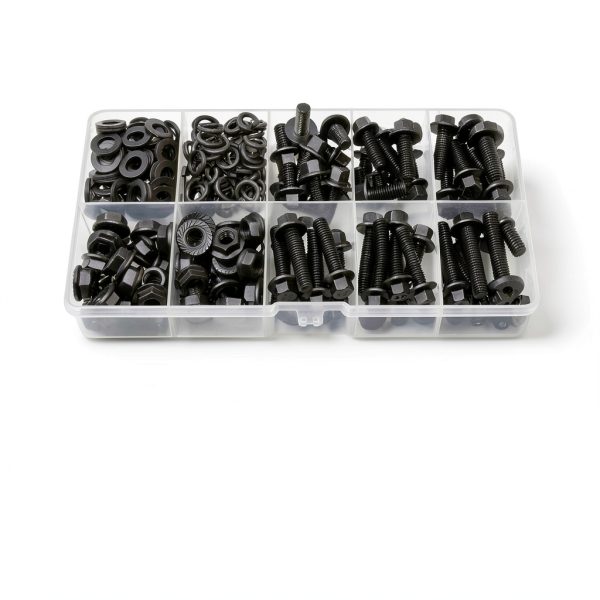 M6-1.0 Bolt Flange Head Kit 240 Pack by Vifmy Full Thread Alloy Steel-3