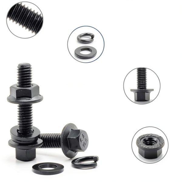 M6-1.0 Bolt Flange Head Kit 240 Pack by Vifmy Full Thread Alloy Steel-2